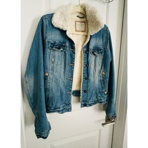 H&M Blue Denim Jacket with Cream Lining